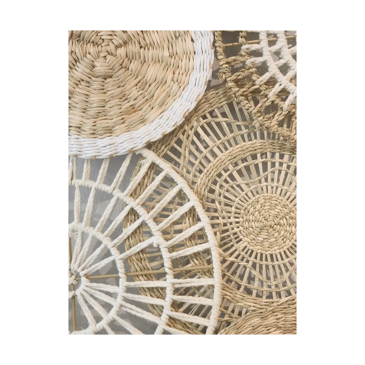 Decoration Murale en Jute et Coton 88x50