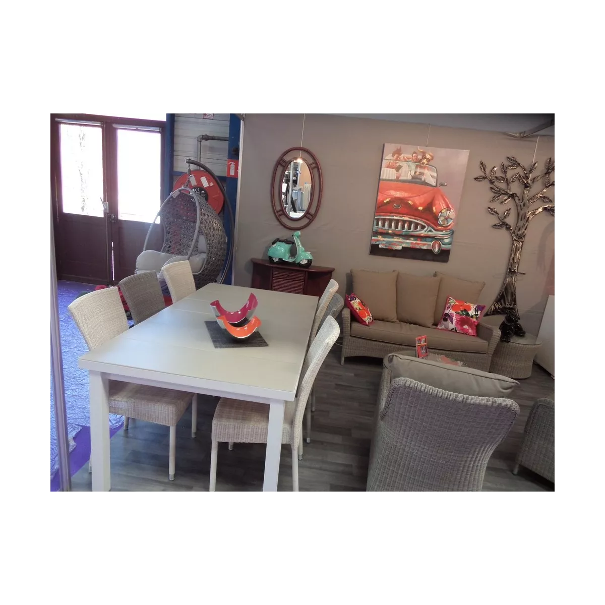 Table Isabelle Aluminuim et Verre 180/240