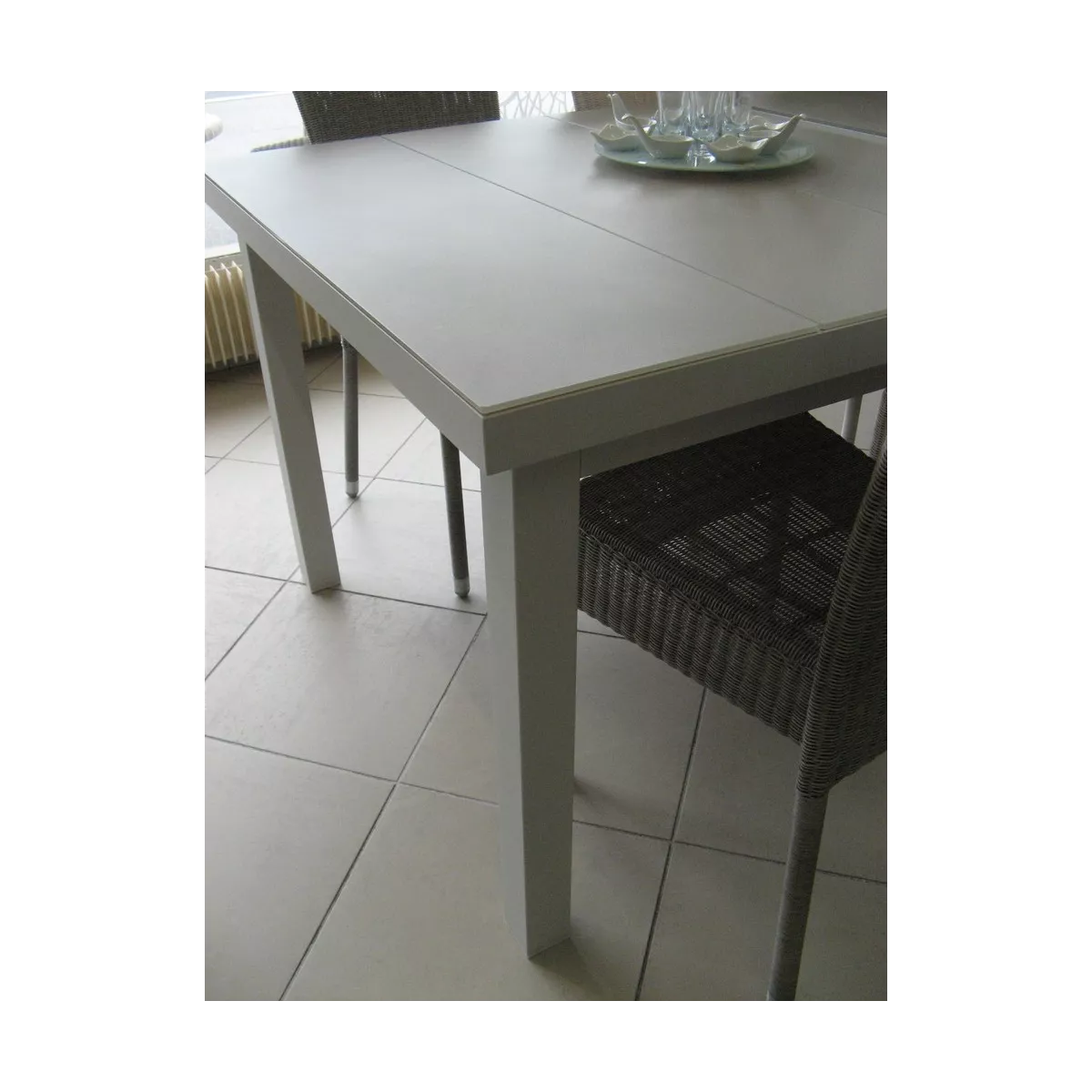 Table Isabelle Aluminuim et Verre 180/240
