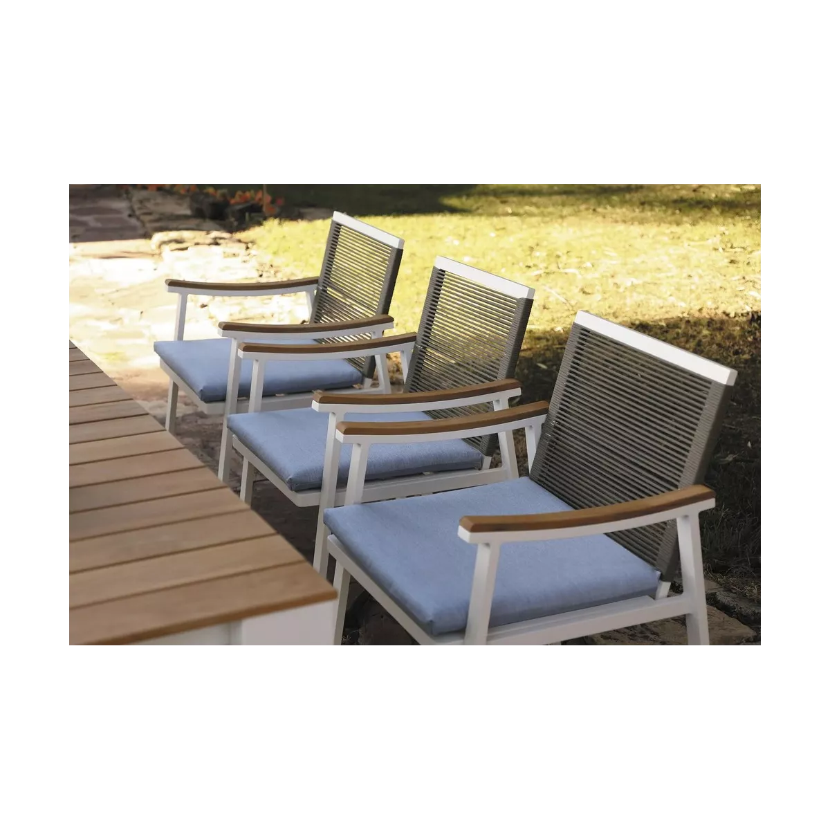 Table de repas Creta Alu et Teck Outdoor 300cm