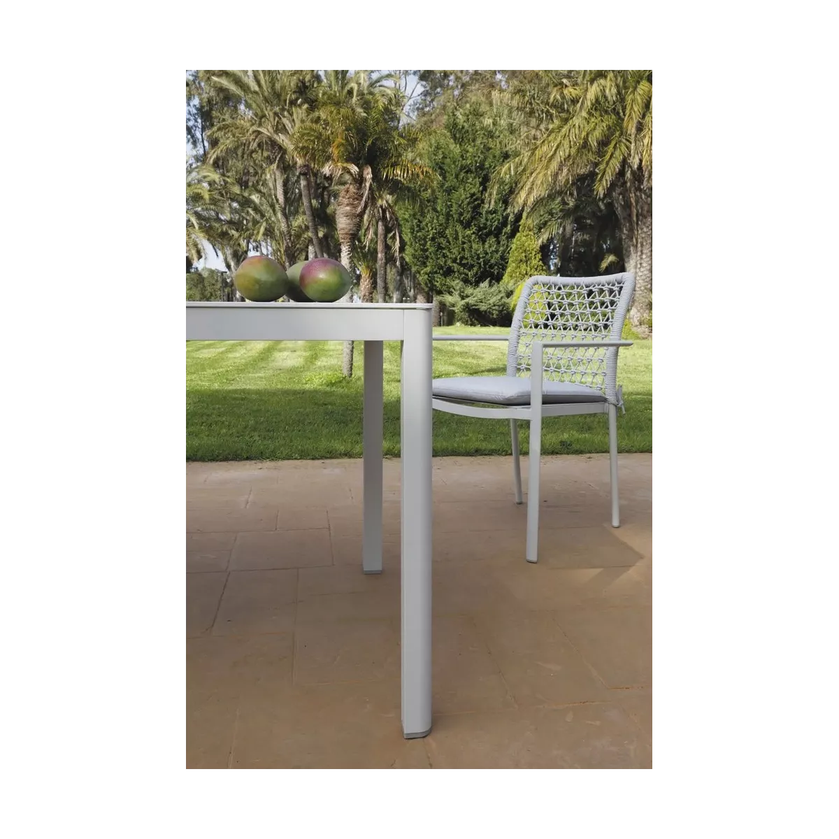 Table 180x90  Vérona  Aluminium et Verre