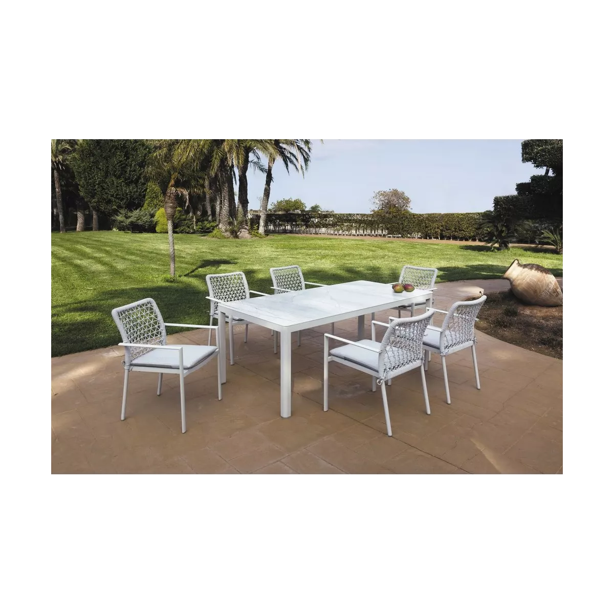 Table 180x90  Vérona  Aluminium et Verre