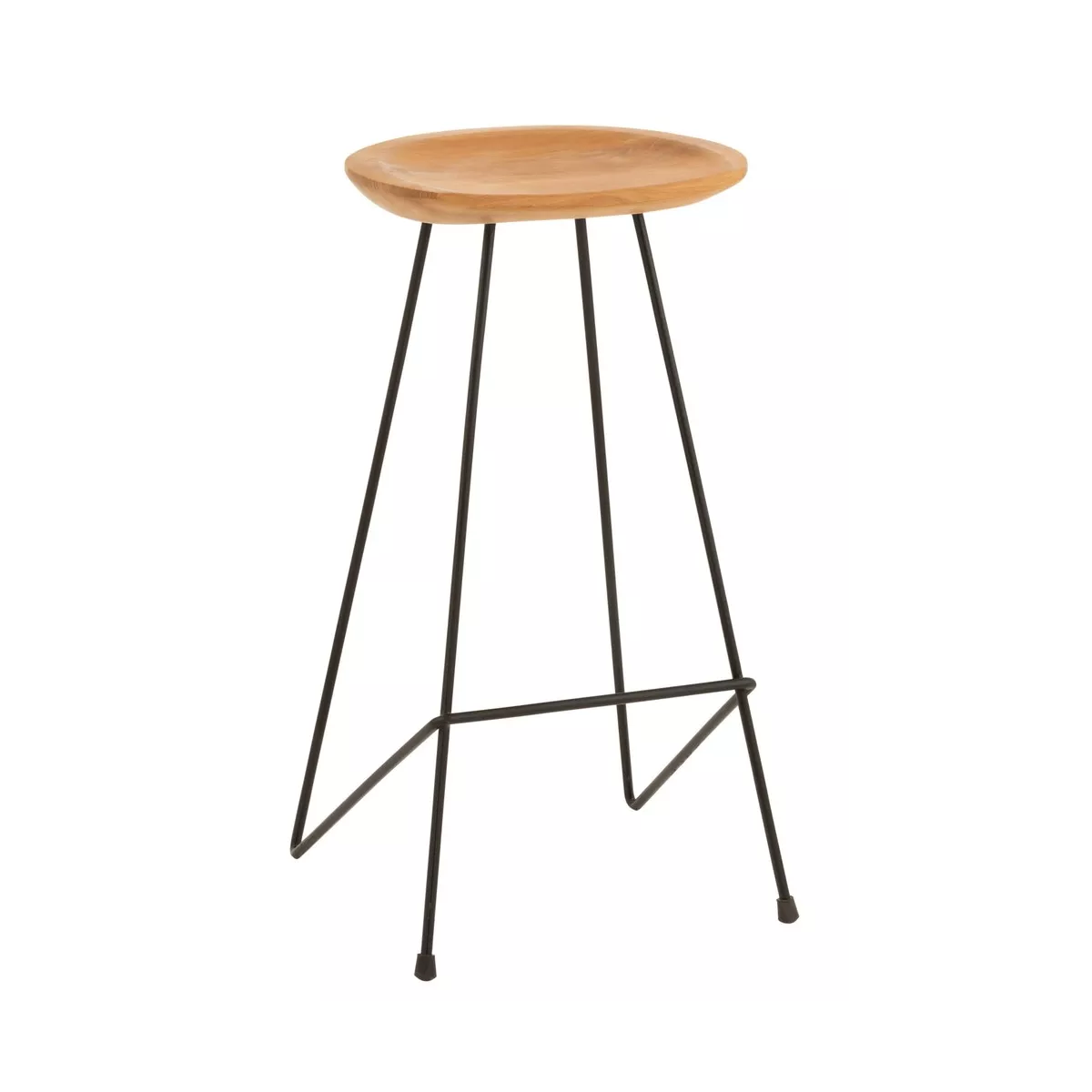 Tabouret de bar  Teck Naturel et Métal