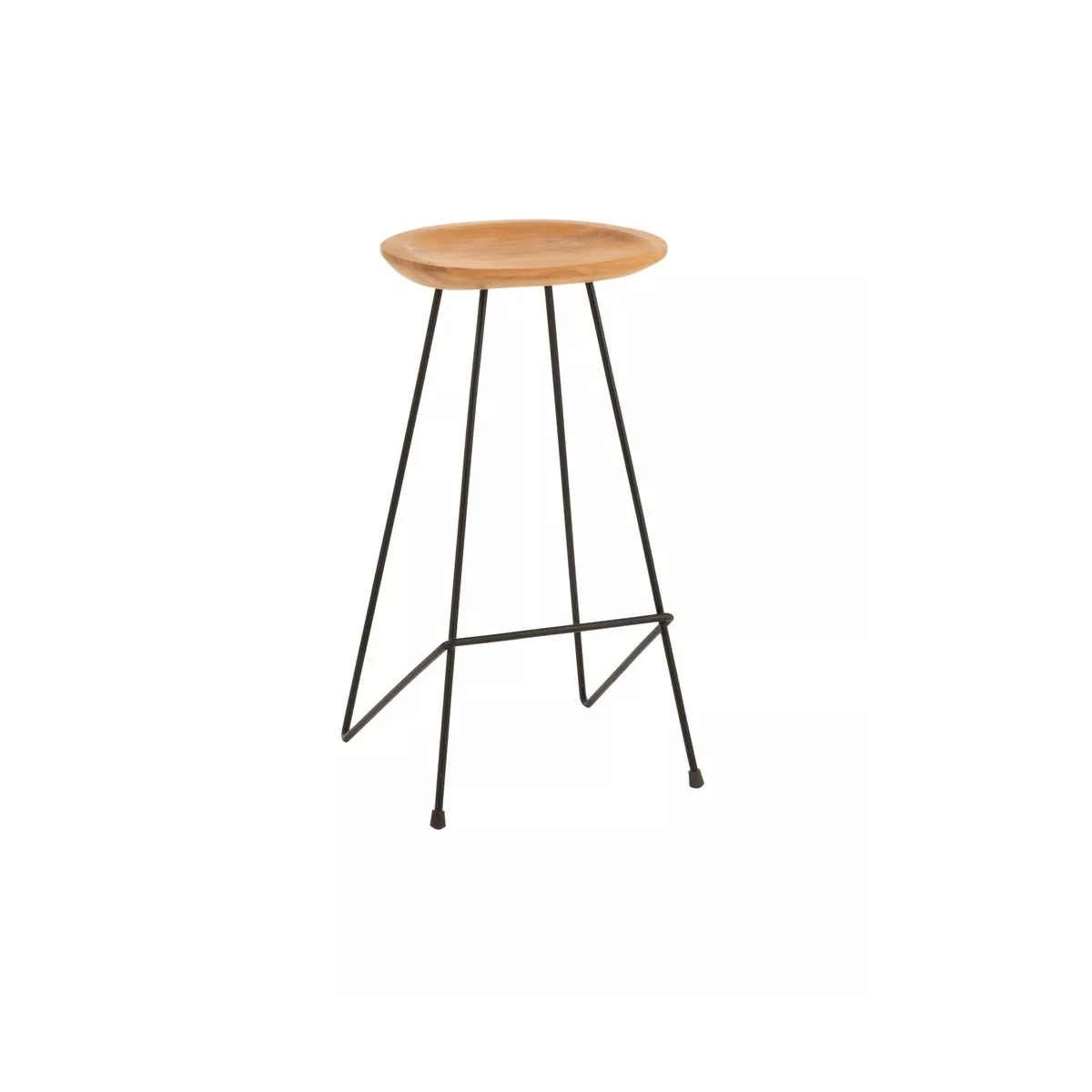 Tabouret de bar  Teck Naturel et Métal