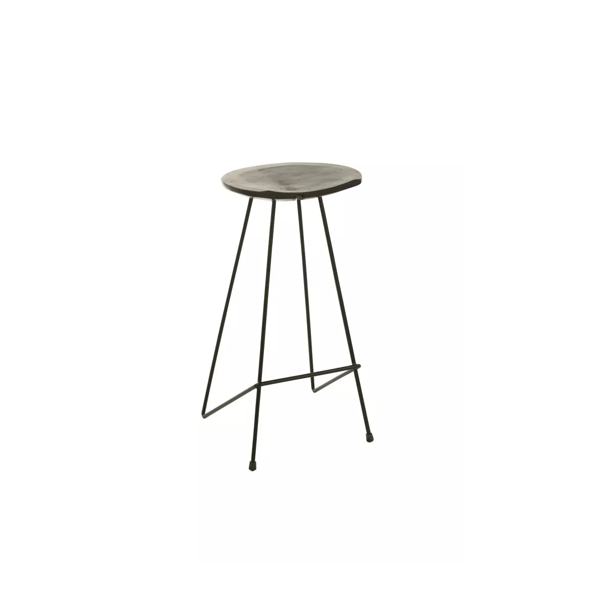 Tabouret de bar  Teck Noir et Métal