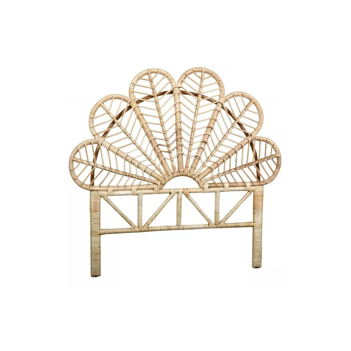 Tête de Lit Vintage Fleur en Rotin 90 cm