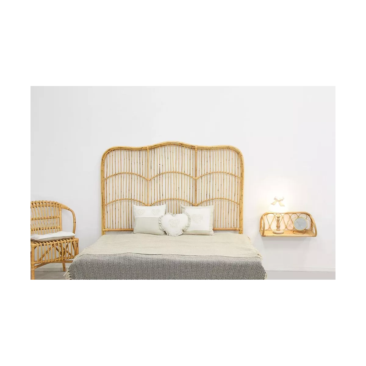 Tête de Lit Vintage Pamplona en Rotin 90cm