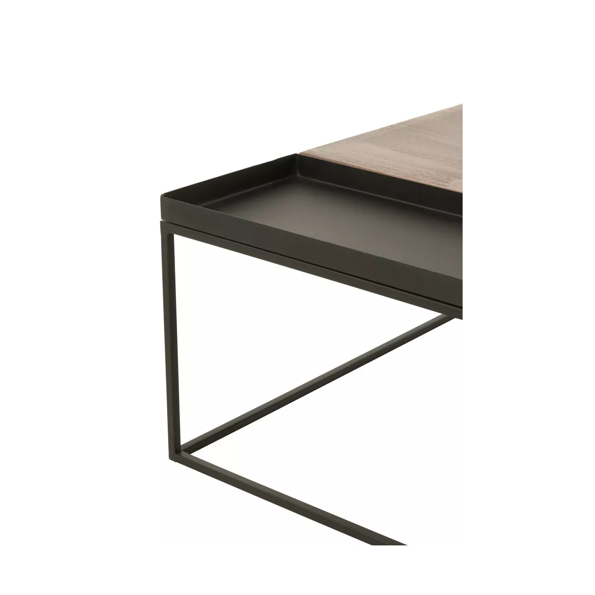 Série de 2 Tables basses Gigognes Carrées Métal Bicolore