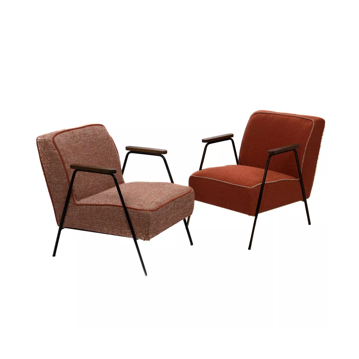 Fauteuil Huggy tissu Chiné Rouge