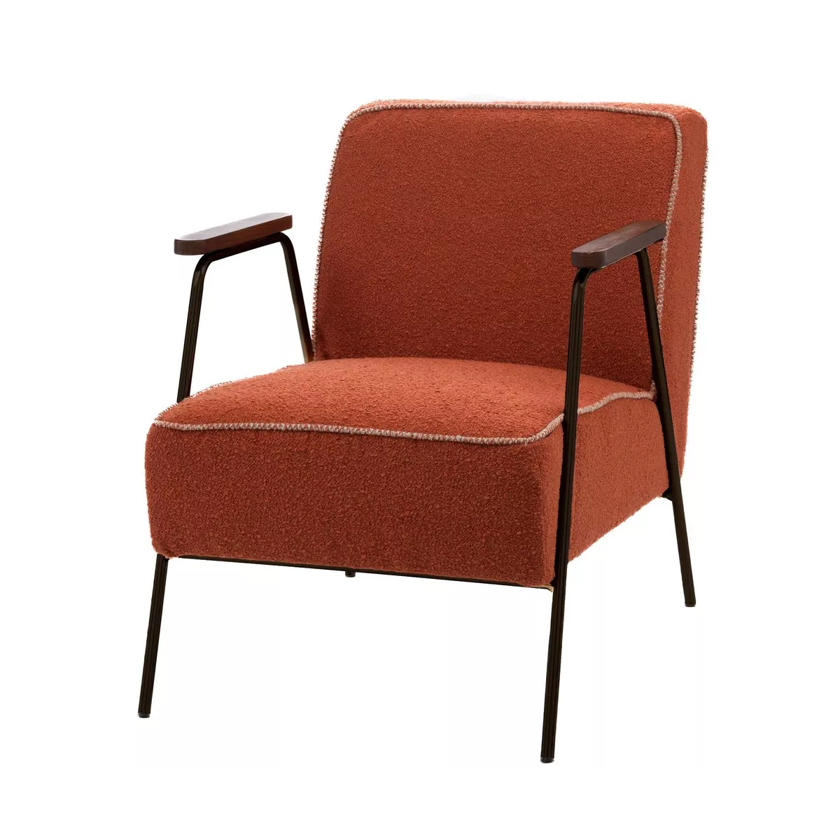 Fauteuil Huggy tissu Uni Orange