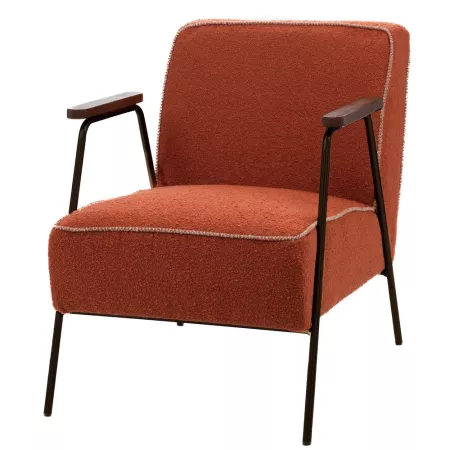 Fauteuil Huggy tissu Uni Orange