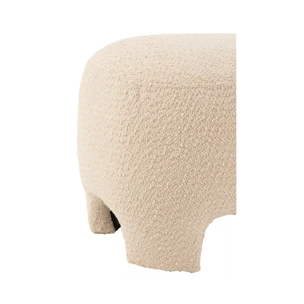 Pouf  Tissu Ecru Bouclette