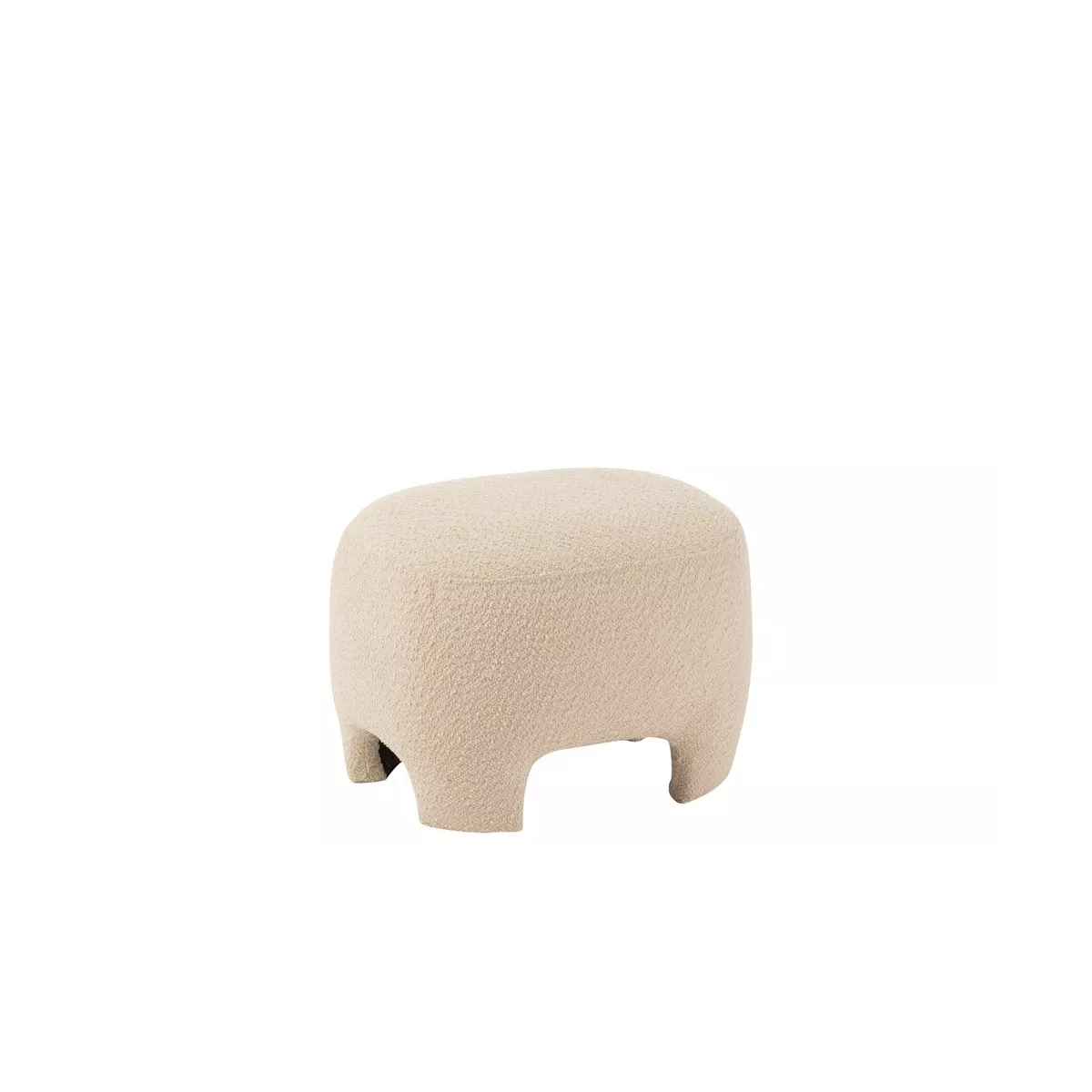 Pouf  Tissu Ecru Bouclette