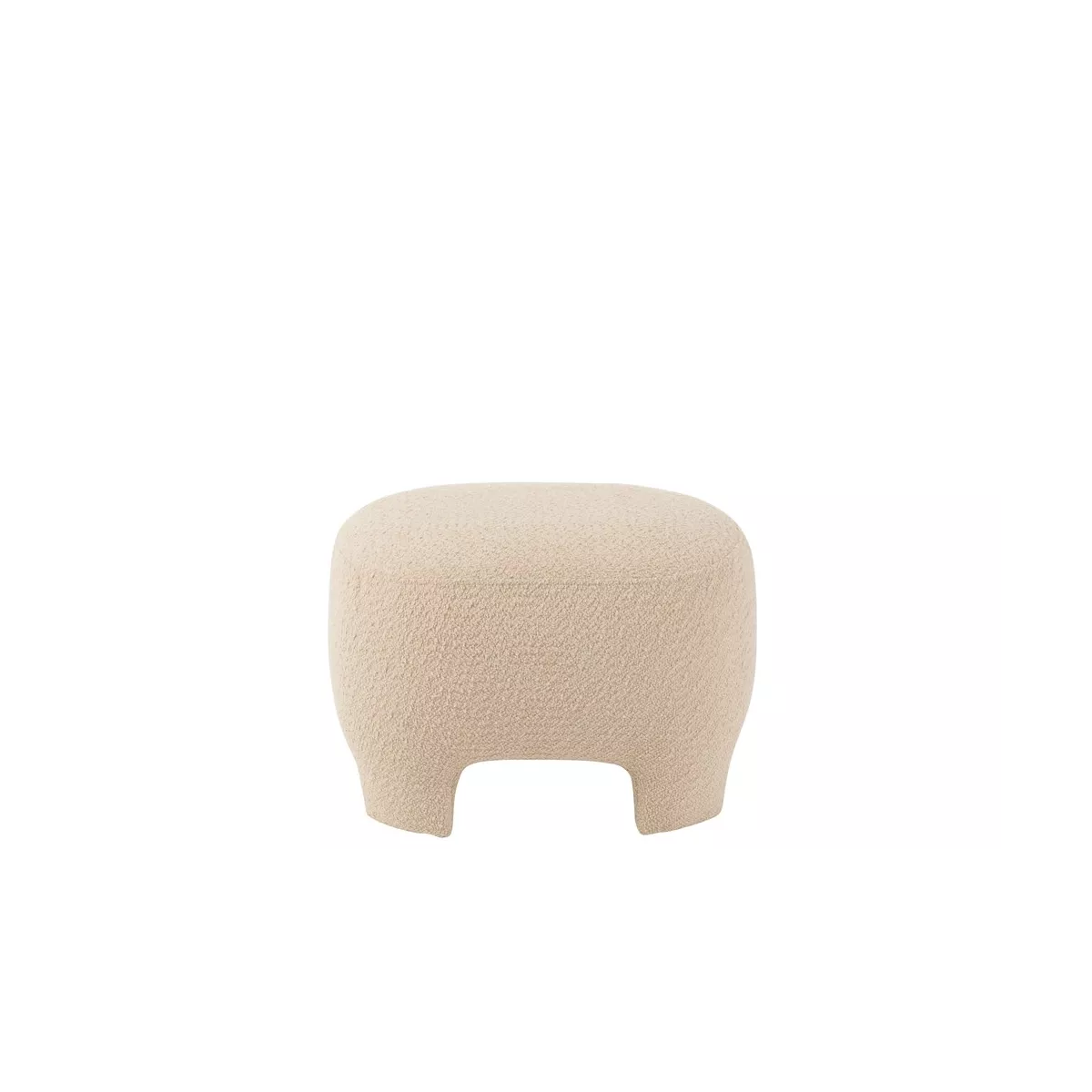 Pouf  Tissu Ecru Bouclette