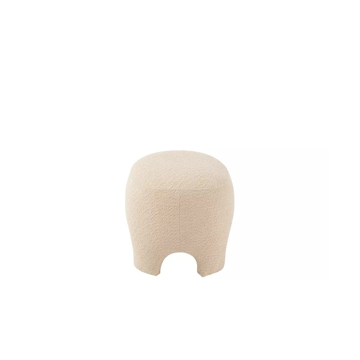 Pouf  Tissu Ecru Bouclette