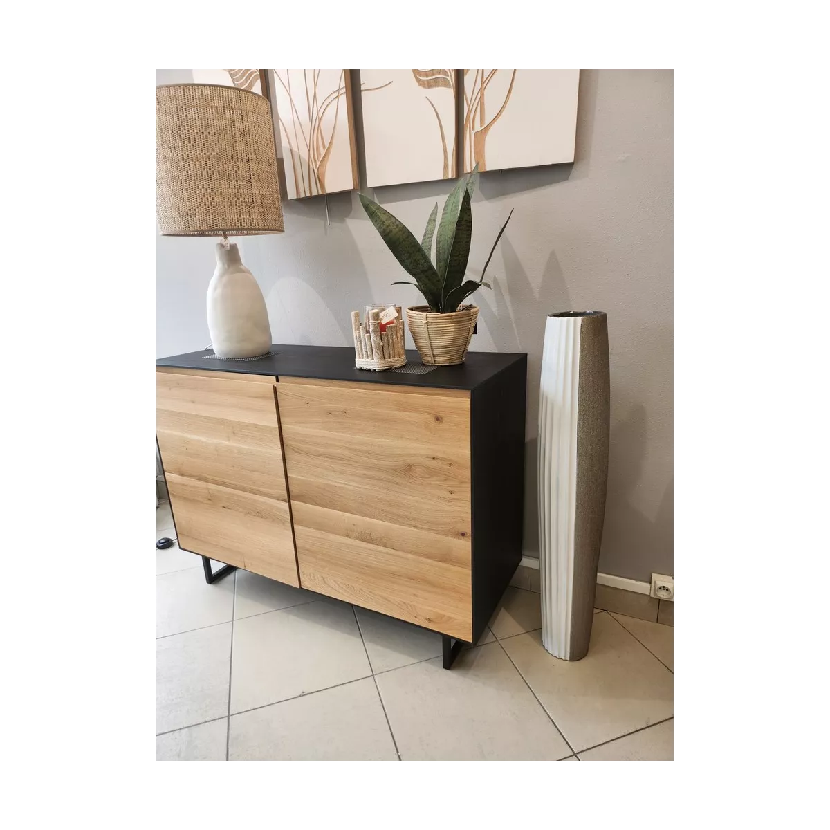 Jarre Eloquance Gris Argent et blanc H.100
