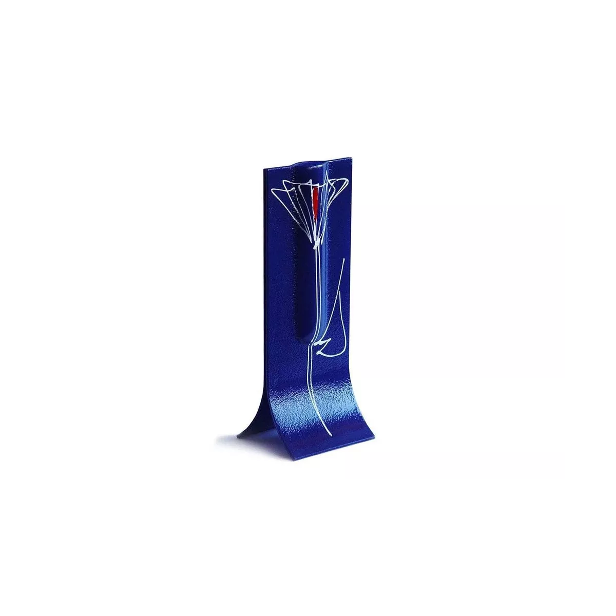 Vase Verre  Design Bleu H.36