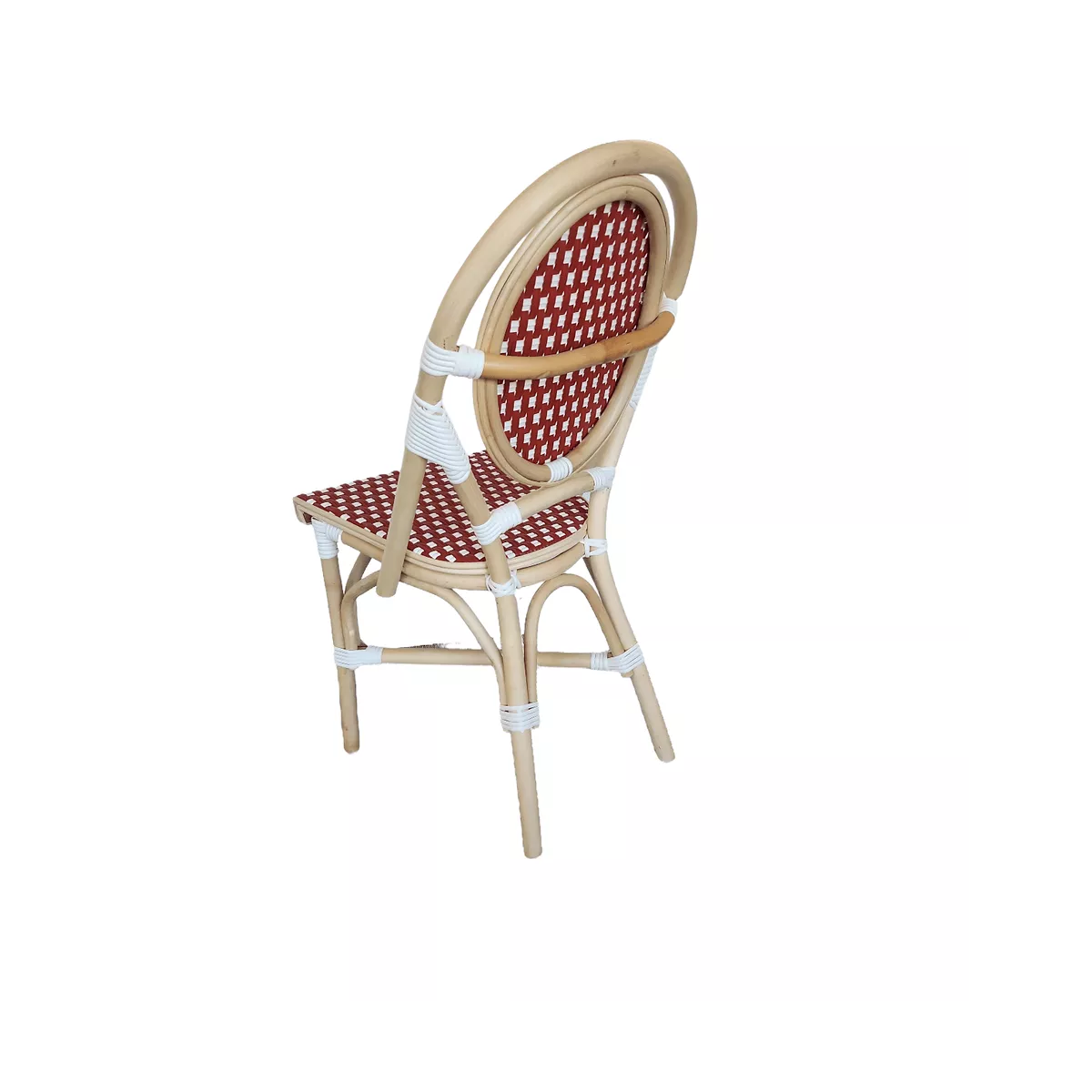 Chaise Bistrot Rotin Rouge et Blanc