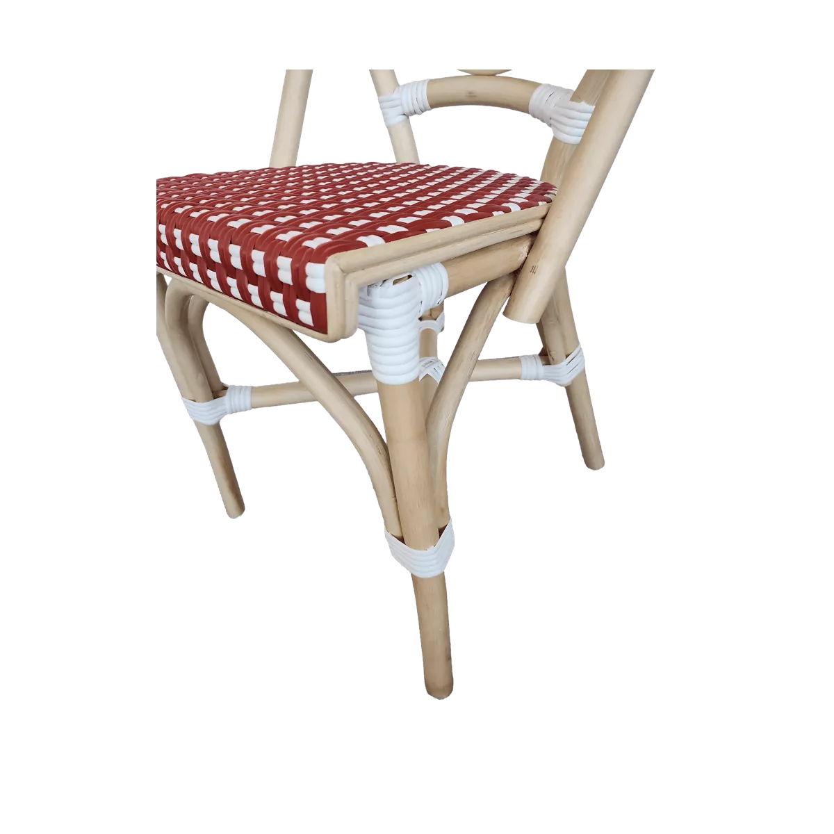 Chaise Bistrot Rotin Rouge et Blanc
