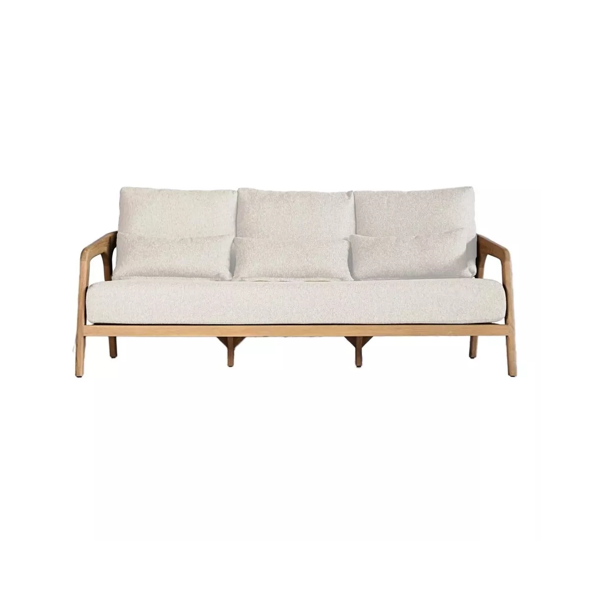 Salon Lisa Teck Naturel canape 3 Places + 2 Fauteuils