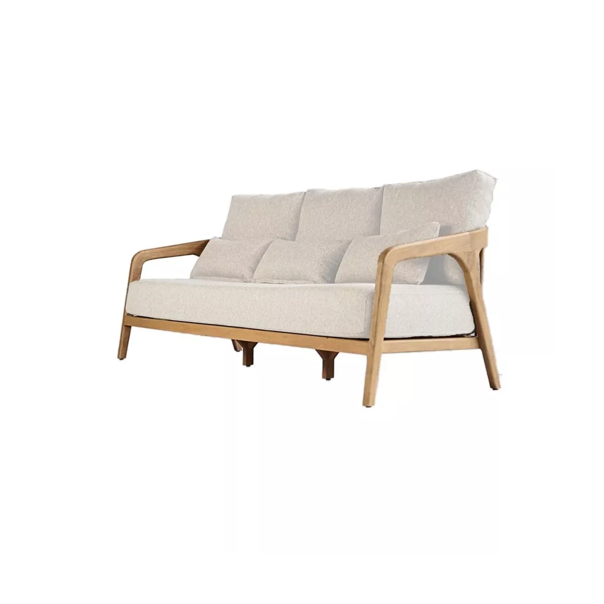 Salon Lisa Teck Naturel canape 3 Places + 2 Fauteuils