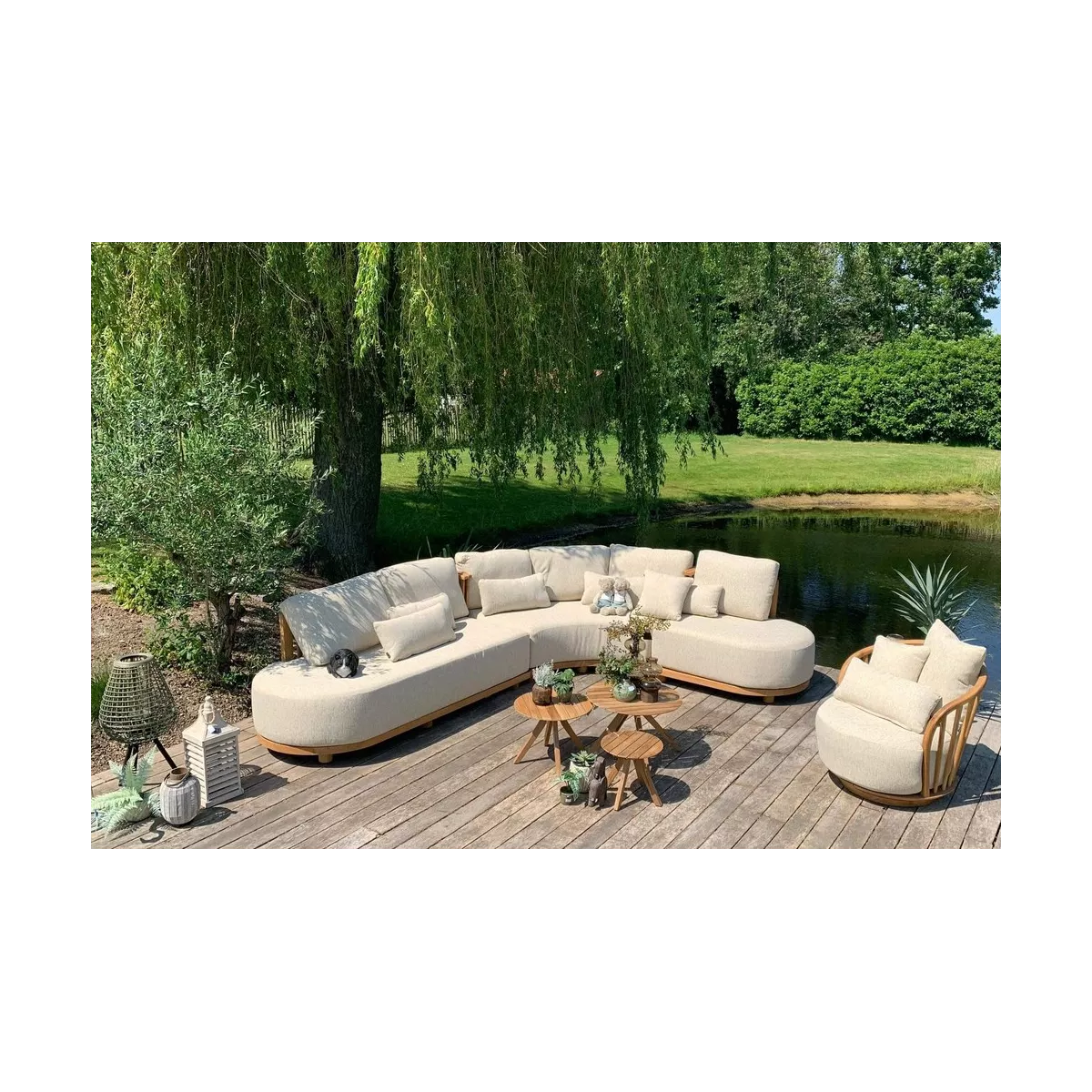 Table basse Teck Oscar 50x50cm Naturel