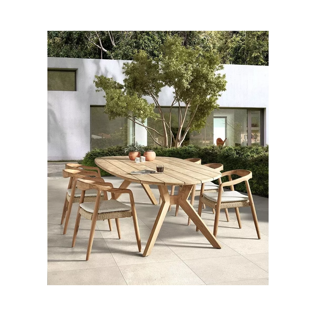 Table de repas Castor Teck Naturel 300x126 cm