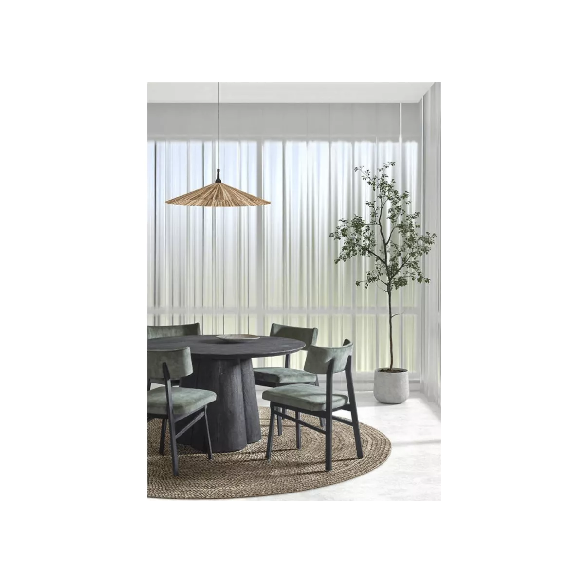 Table Ronde Cobos Acacia Noir