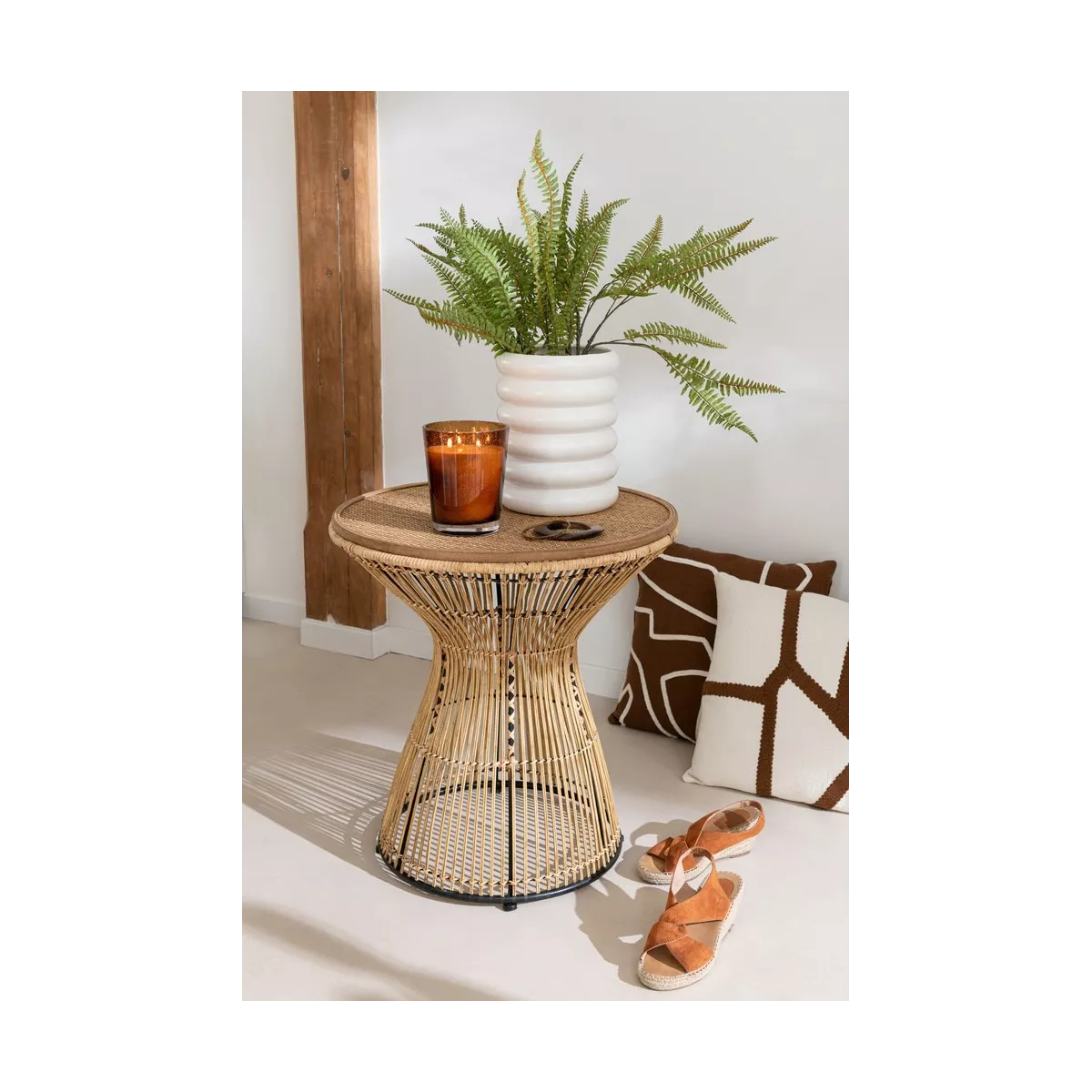 Sellette Vague en rotin H.61cm