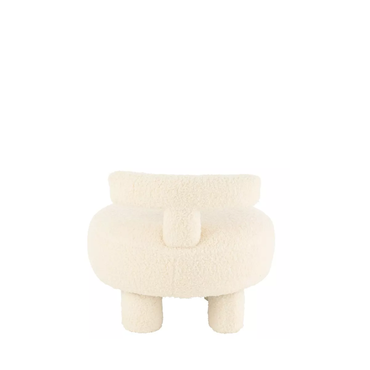 Pouf Blanc rond avec dossier Bouclette