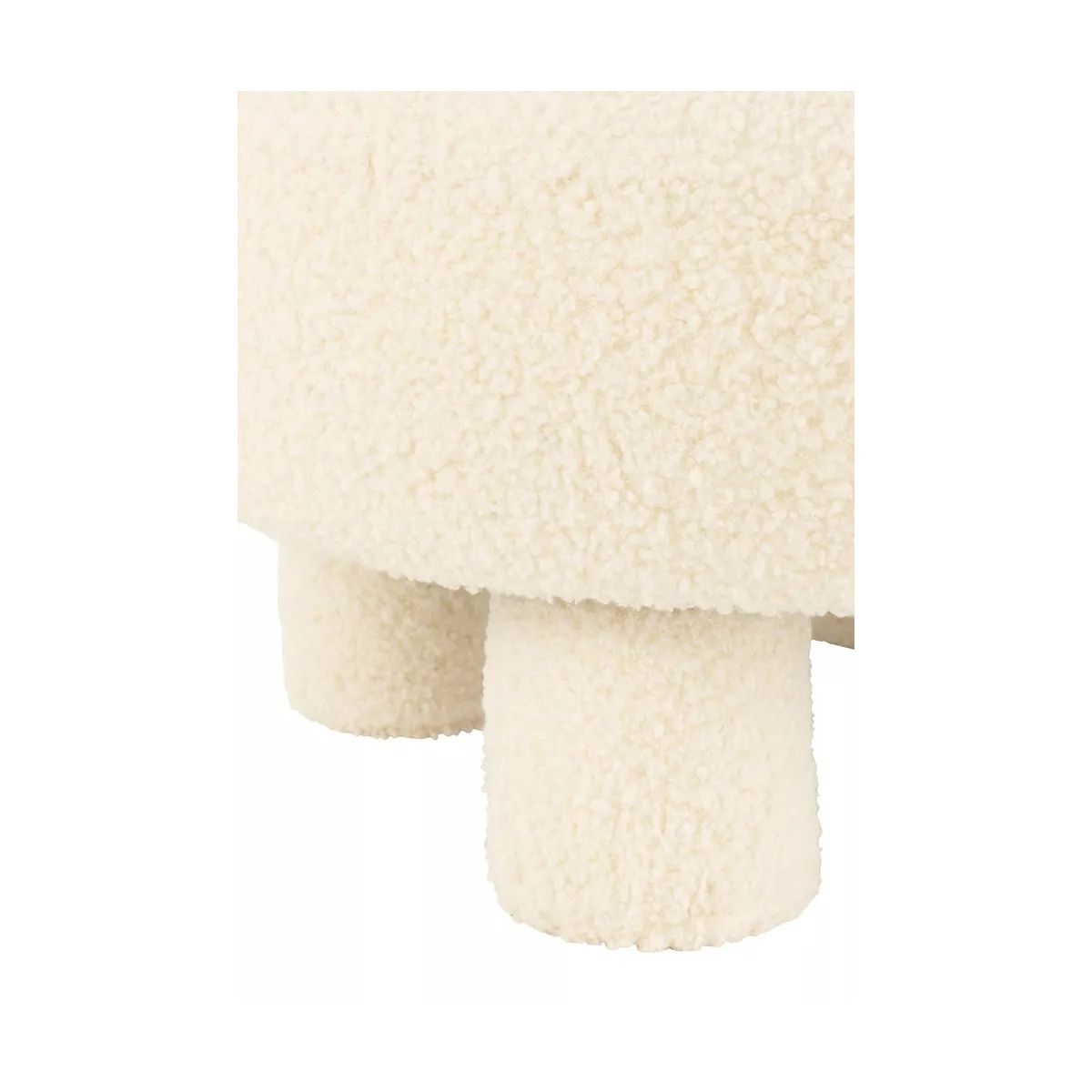 Pouf Blanc rond avec dossier Bouclette
