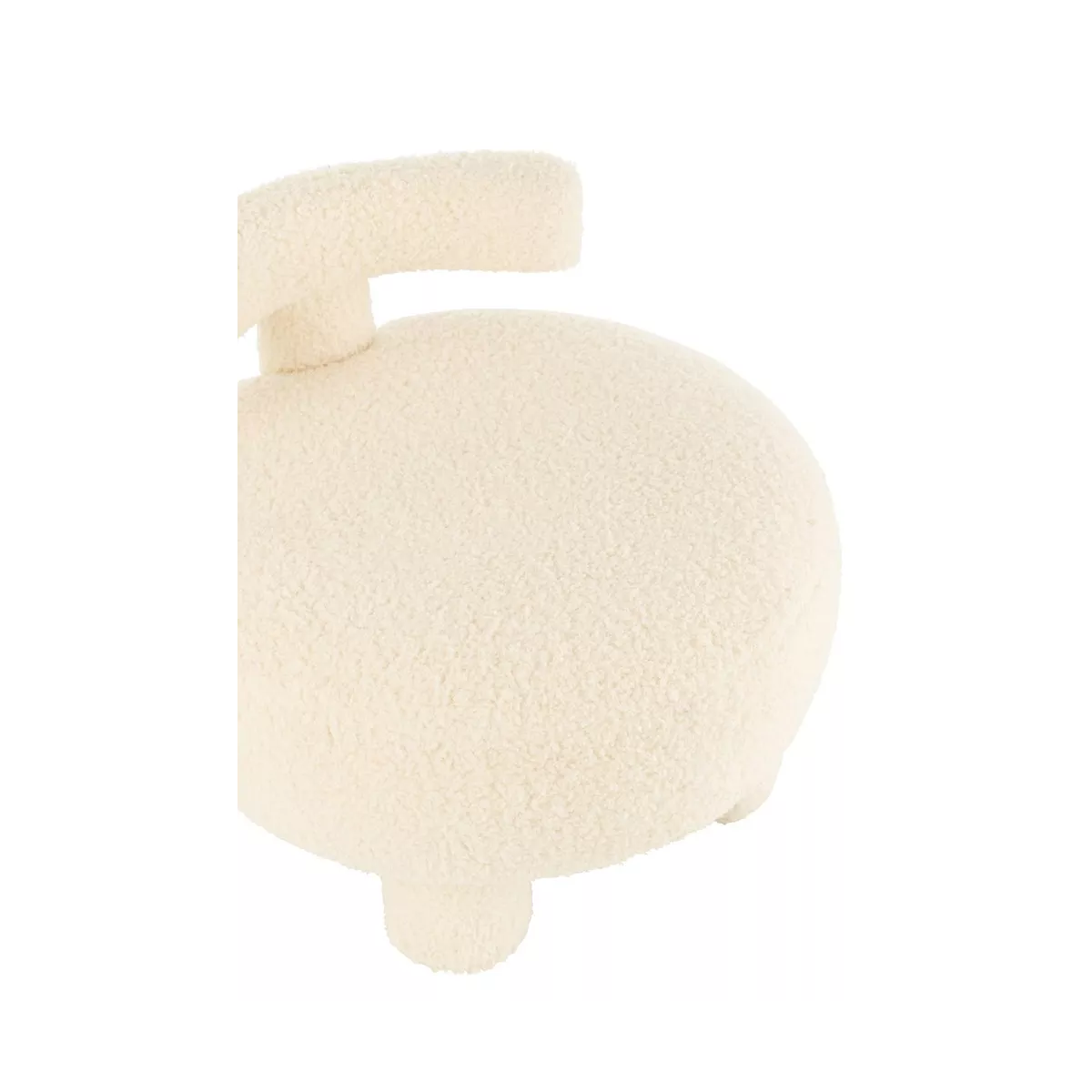 Pouf Blanc rond avec dossier Bouclette