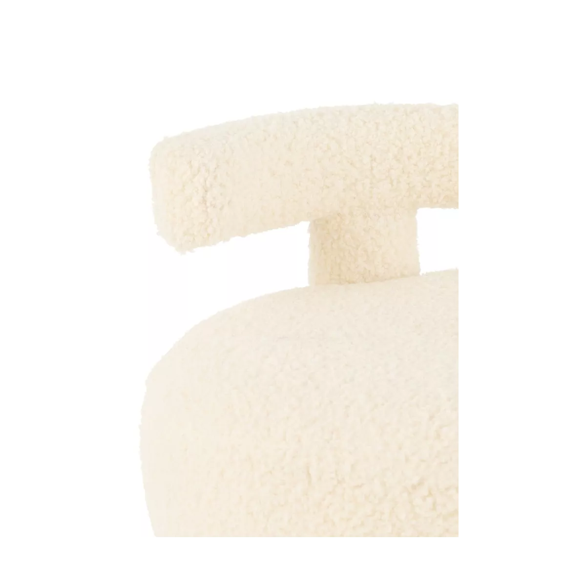 Pouf Blanc rond avec dossier Bouclette