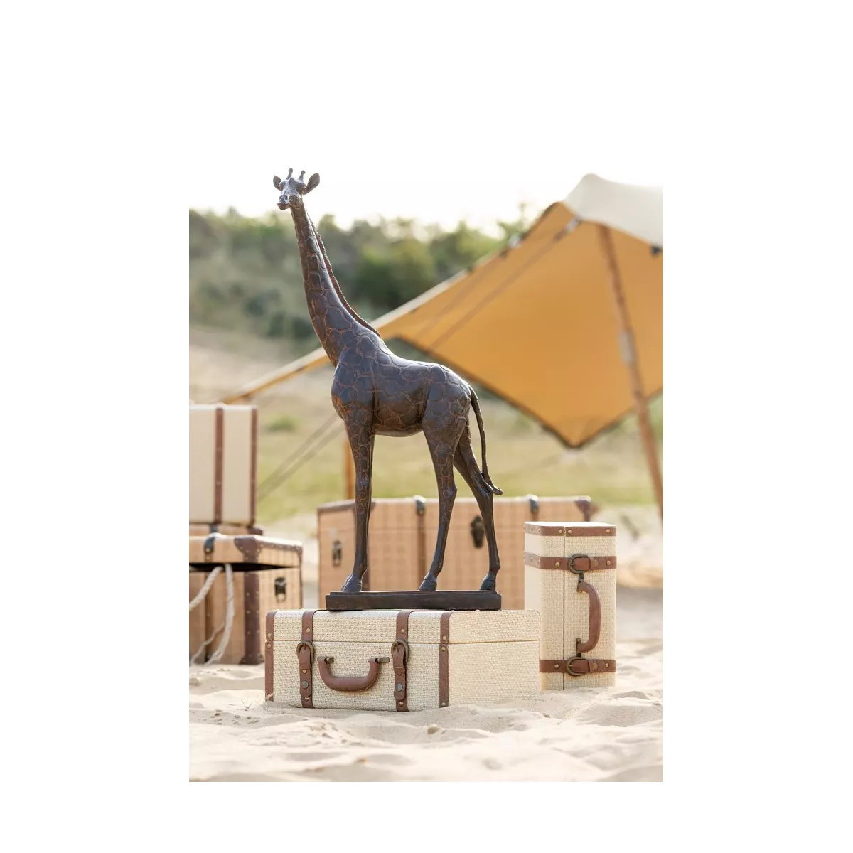 Statue Girafe h82 sur socle