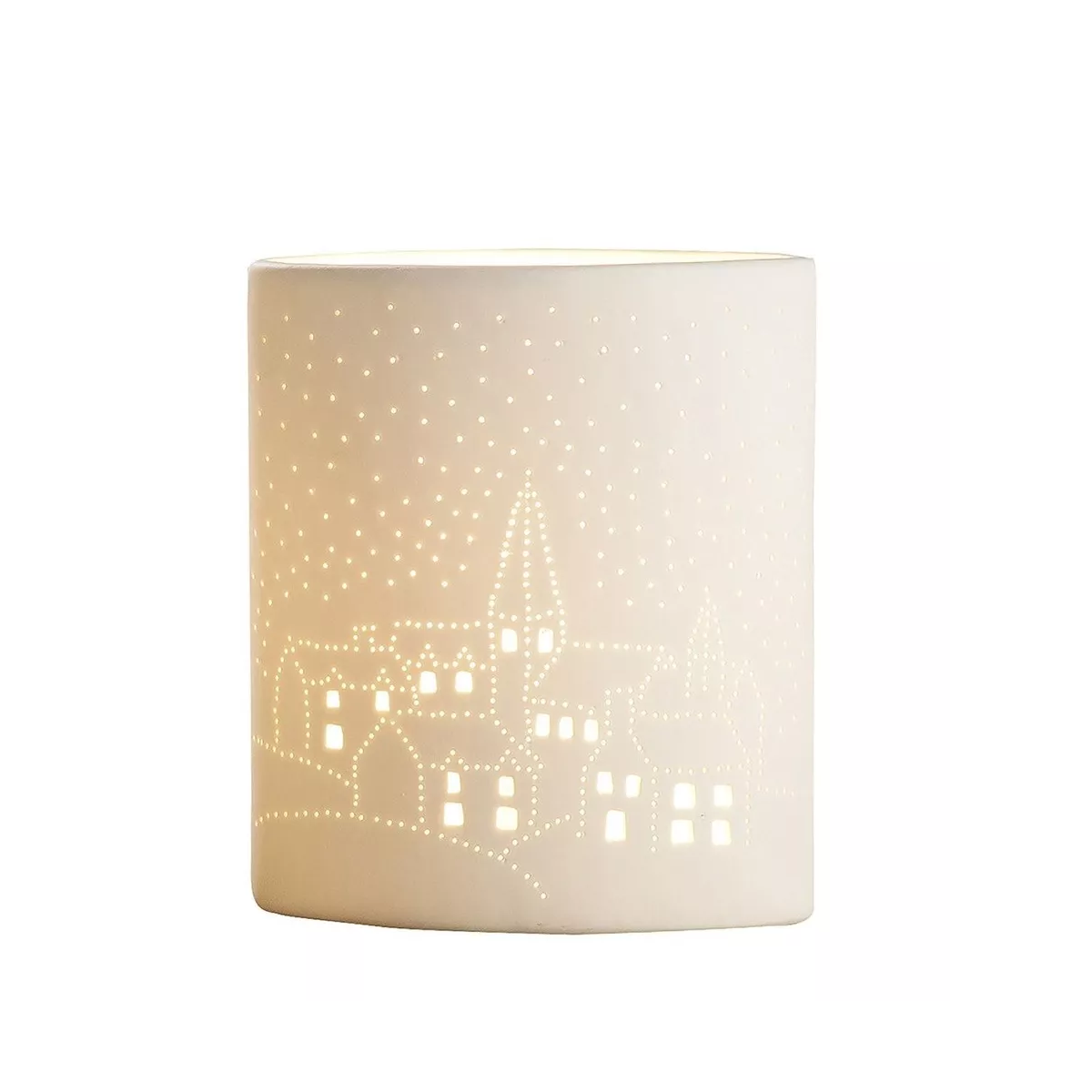 Lampe Porcelaine Village H.20