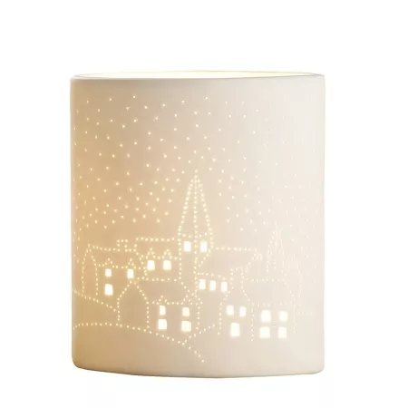 Lampe Porcelaine Village H.20