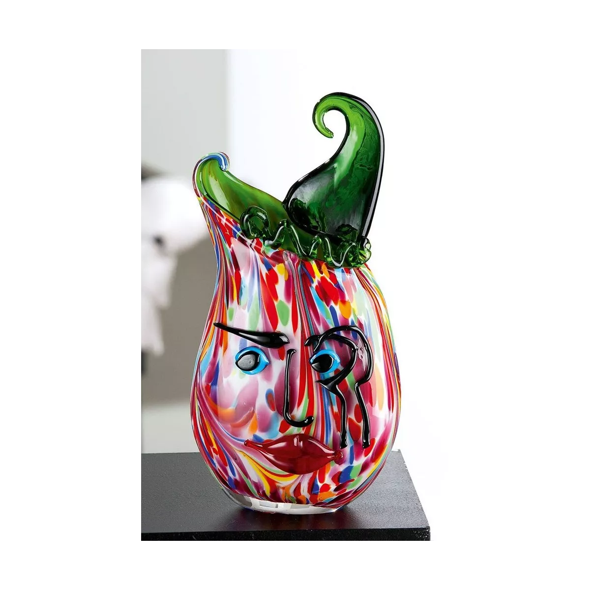 Vase Pâte de verre Visage Venito H.35 cm