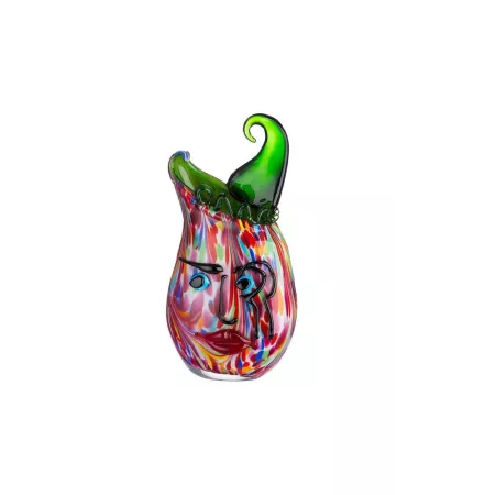 Vase Pâte de verre Visage Venito H.35 cm