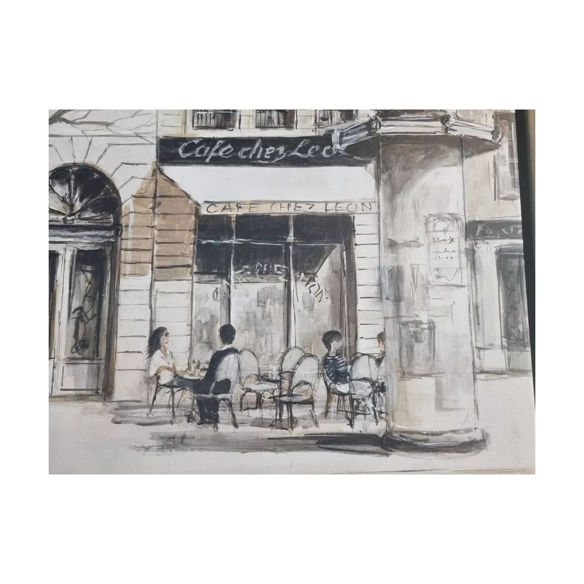 Tableau  Café Chez Léon 60x80