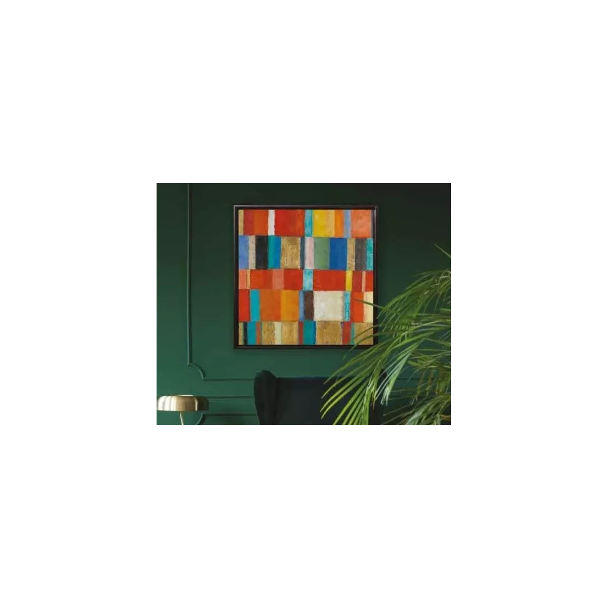 Tableau Abstrait Ocre/Or 90x90