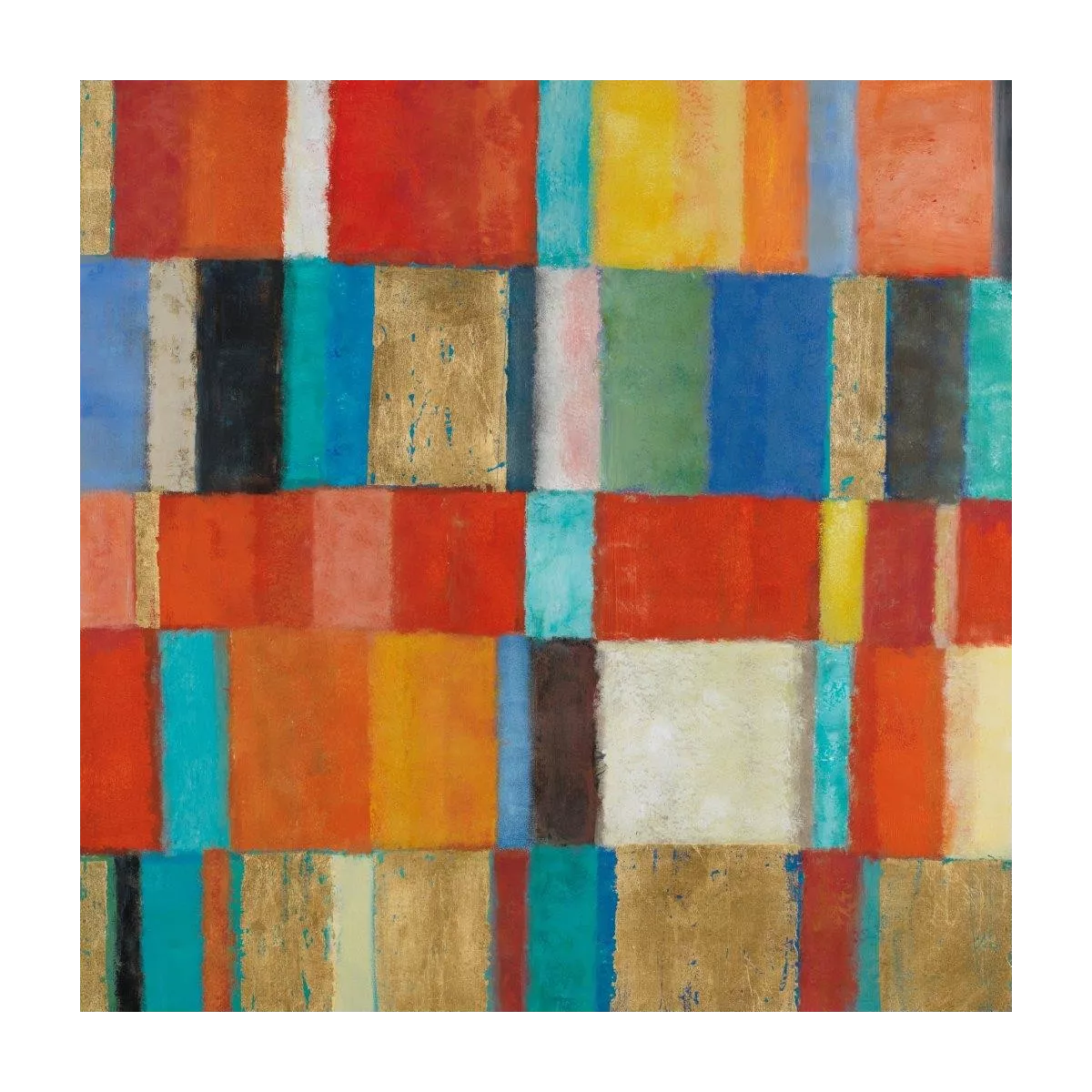 Tableau Abstrait Ocre/Or 90x90