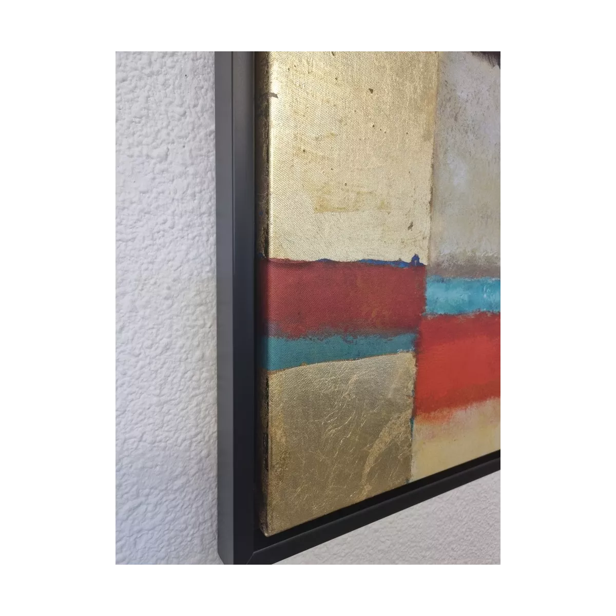 Tableau Abstrait Ocre/Or 90x90