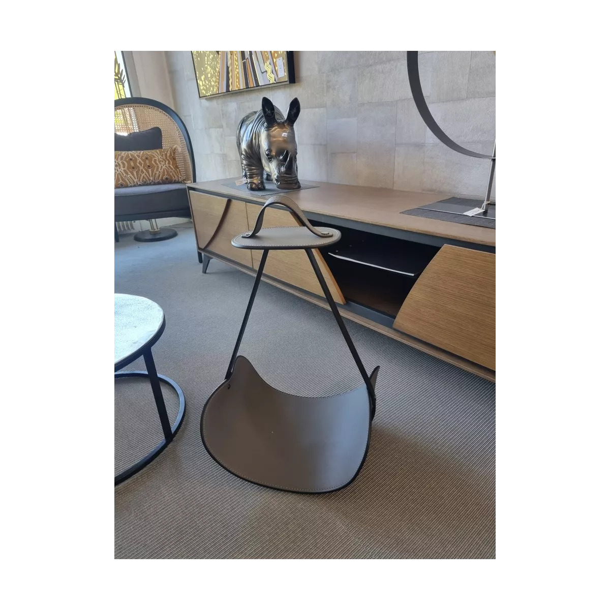 Porte Revues Métal et Simili Gris Foncé