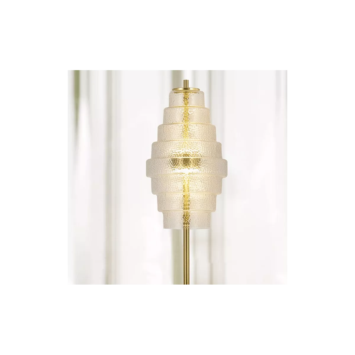 Lampe Led Laiton et Verre h58