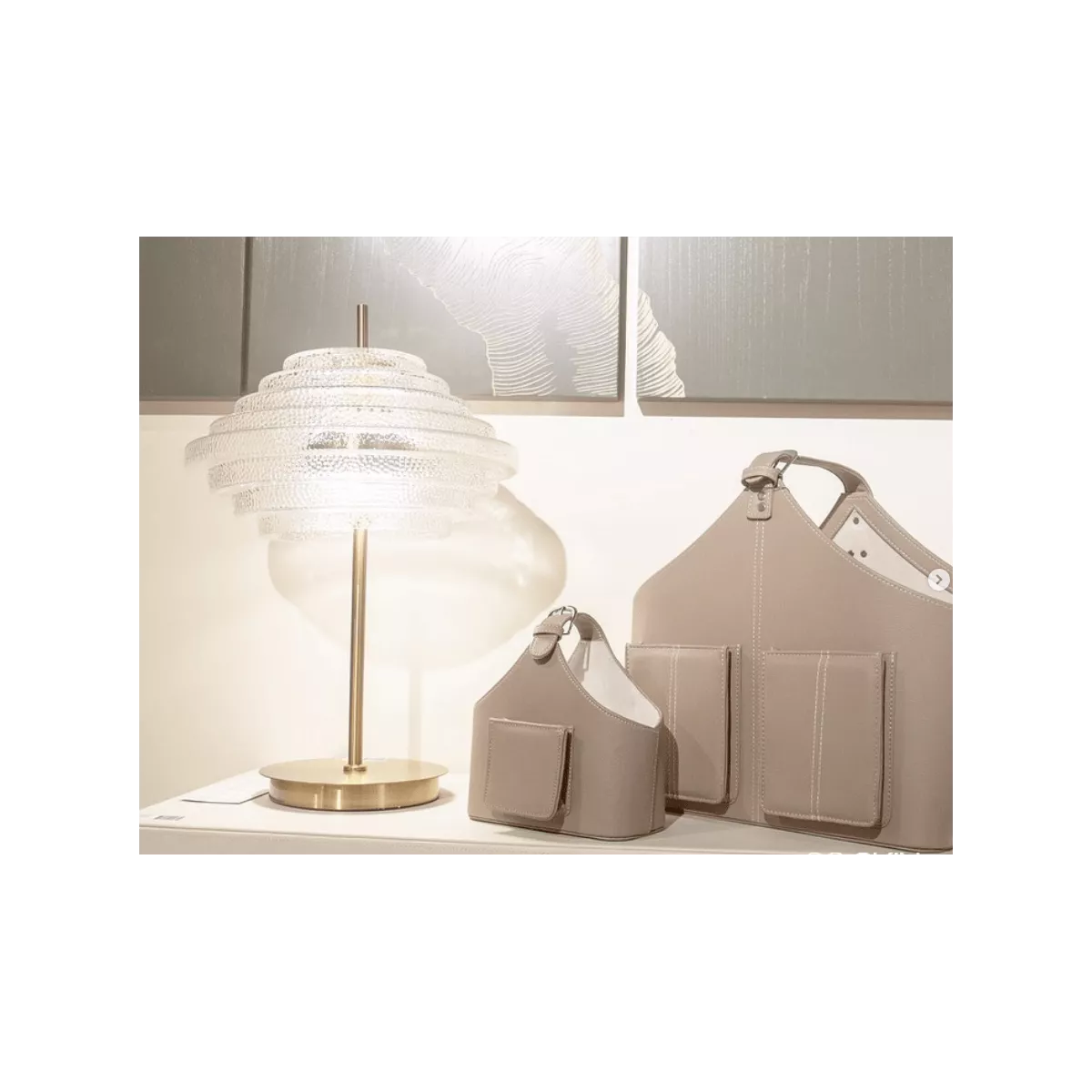 Lampe Led Laiton et Verre h54