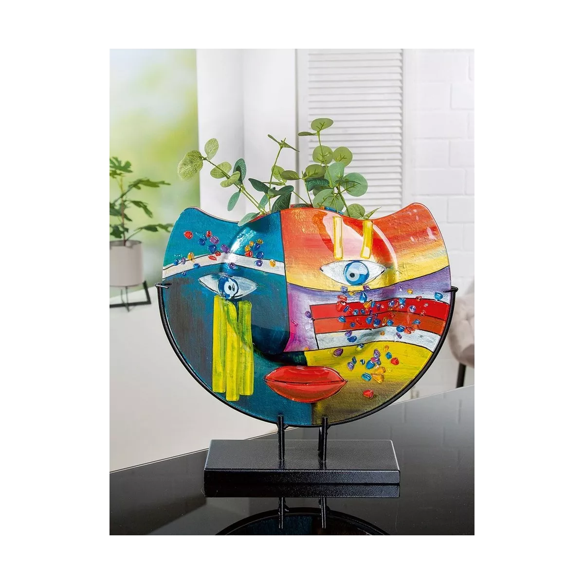 Vase Verre sur Socle Fashion h35 cm