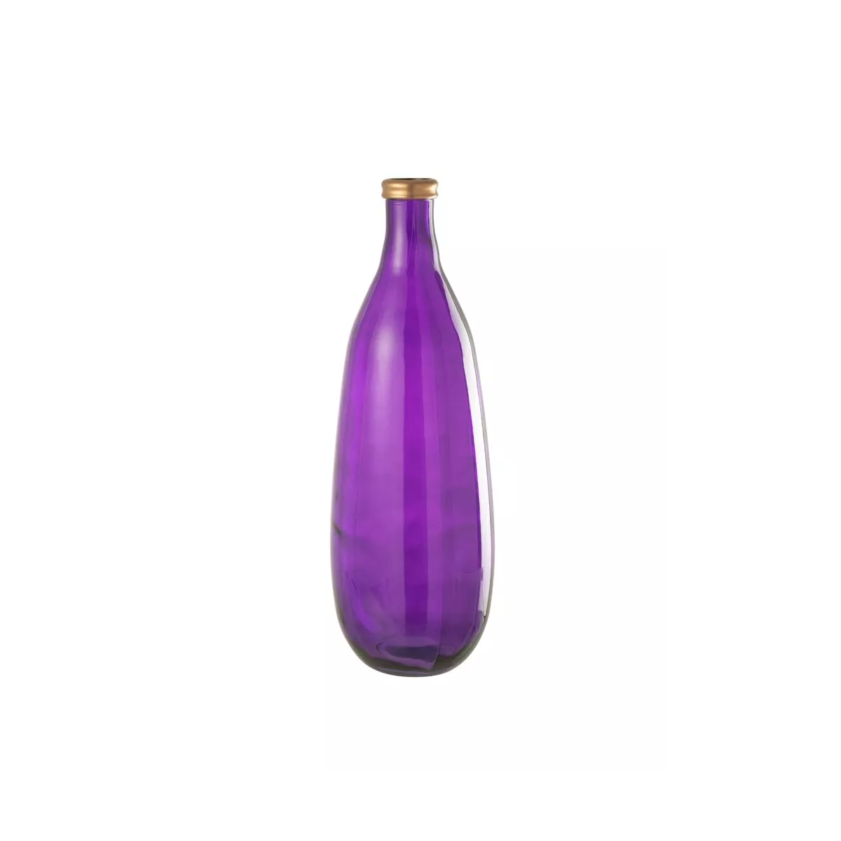Vase Verre Mauve bord or H.75cm