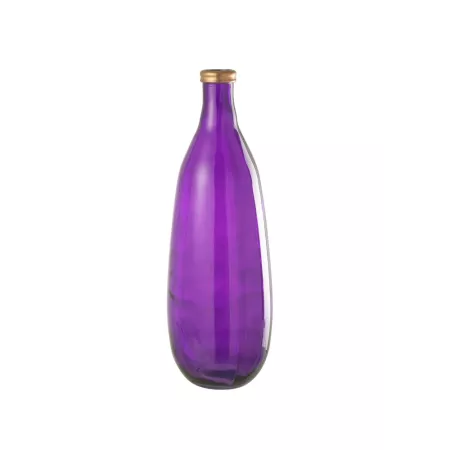 Vase Verre Mauve bord or H.75cm