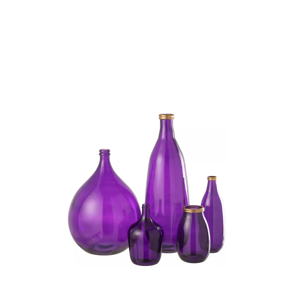Vase Verre Mauve bord or H.75cm