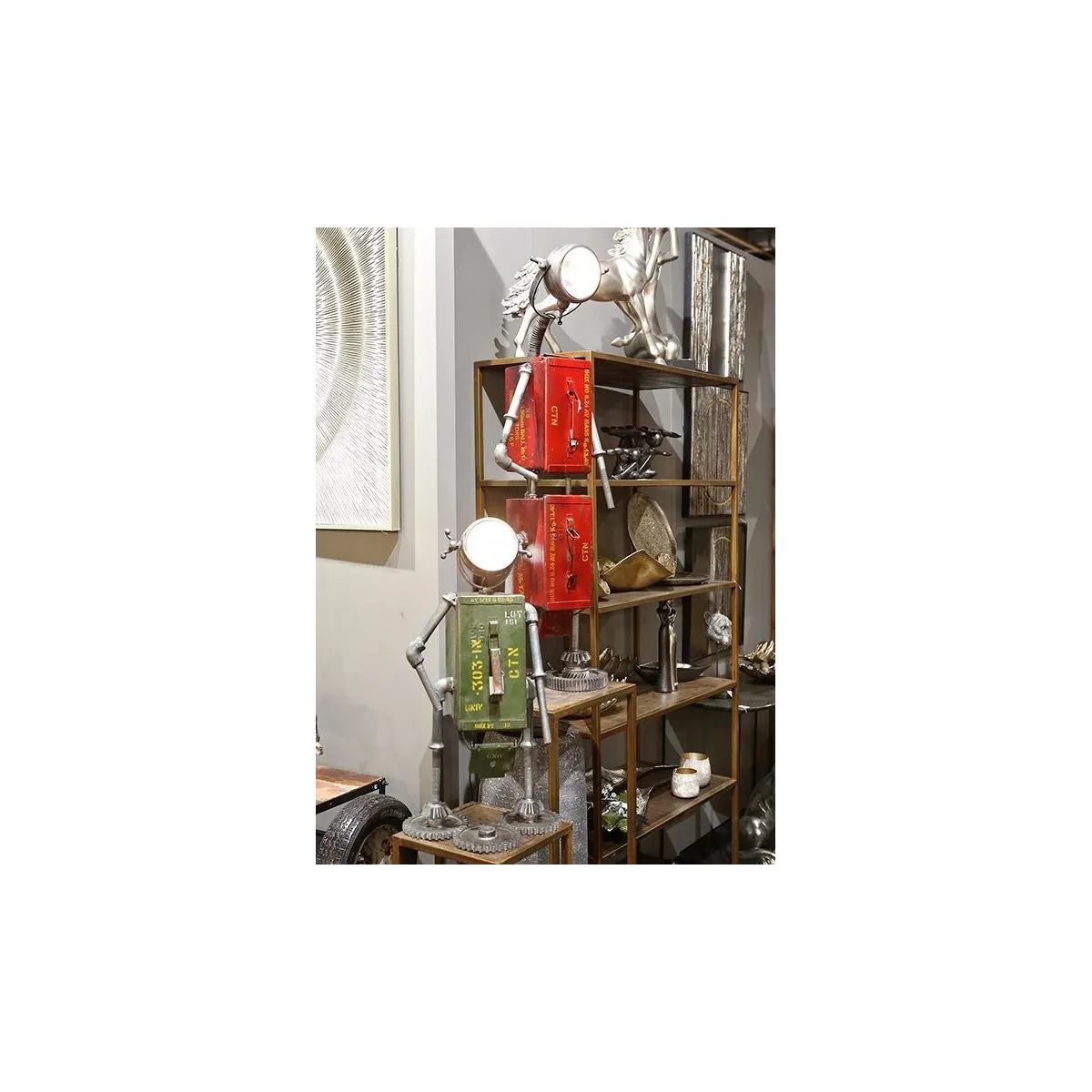 Lampe Robot en fer H.74 cm